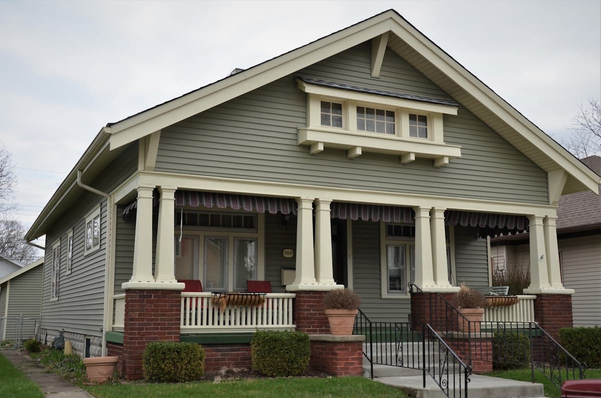 Detached craftsman home with a covered front porch